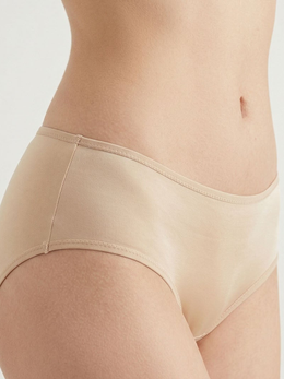 Mid Rise Silk Knit Briefs in Nude