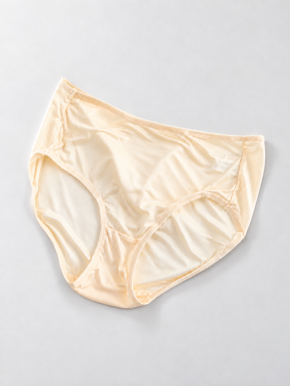 Mid Rise Silk Knit Briefs in Peach Nude
