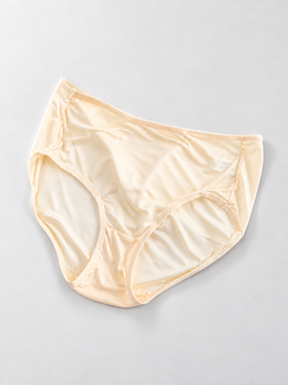 Mid Rise Silk Knit Briefs in Peach Nude