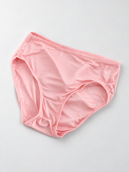 Mid Rise Silk Knit Briefs in Pink