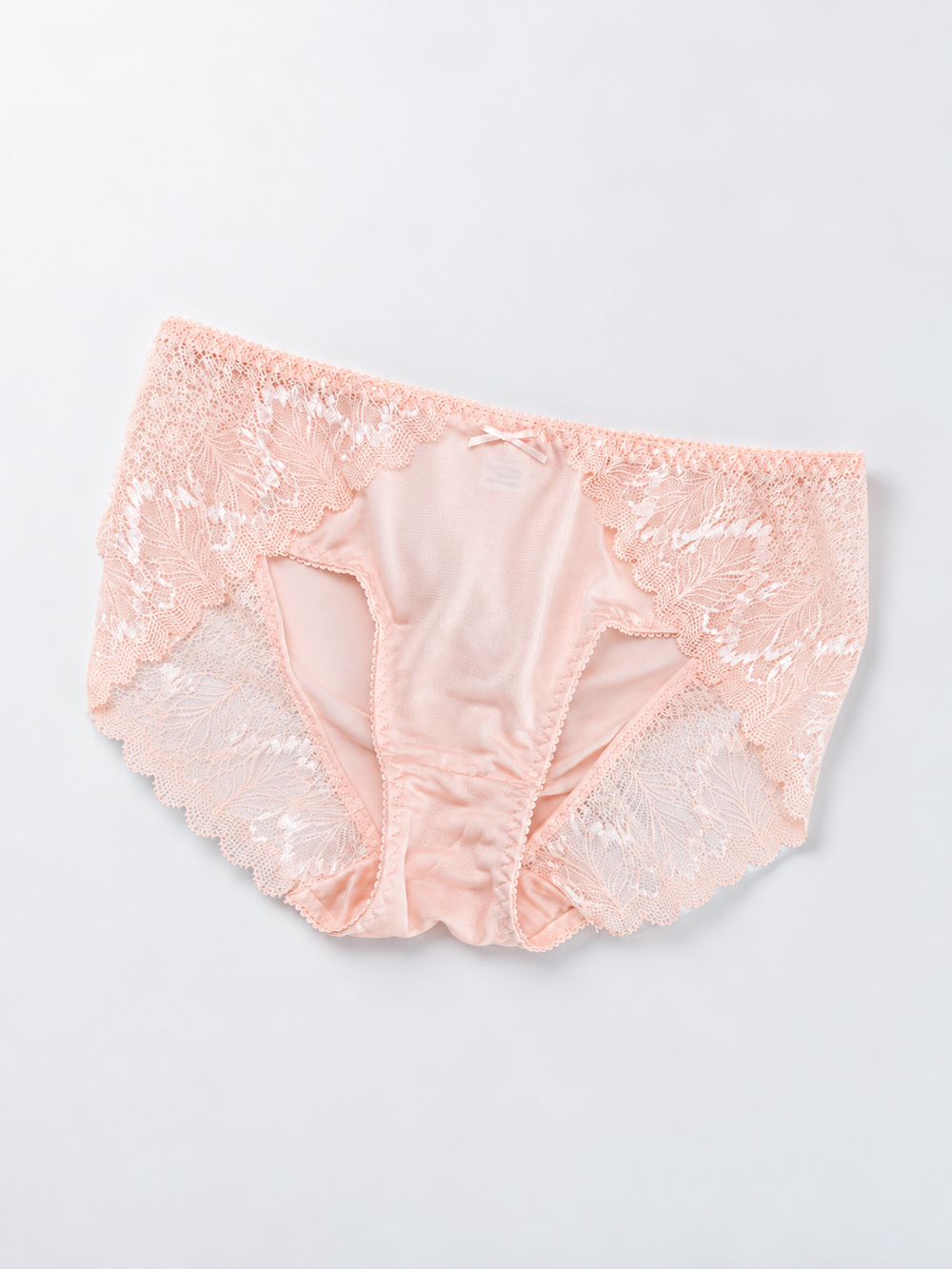 Mid Rise Silk Lace Briefs in Light Pink