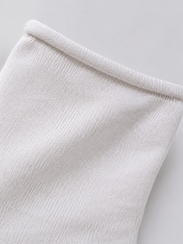Rolled Cuff Crew Socks in White