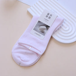 Rolled Cuff Crew Socks - Pink
