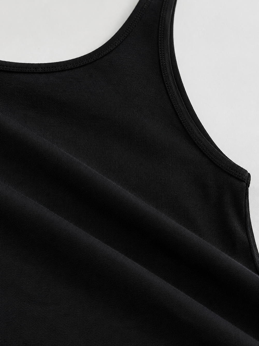 Scoop Neck Lyocell Silk Tank in Black