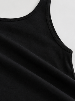 Scoop Neck Lyocell Silk Tank in Black