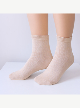 Silk Blend Crew Socks in Coffee