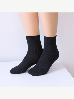 Silk Blend Crew Socks in Dark Gray