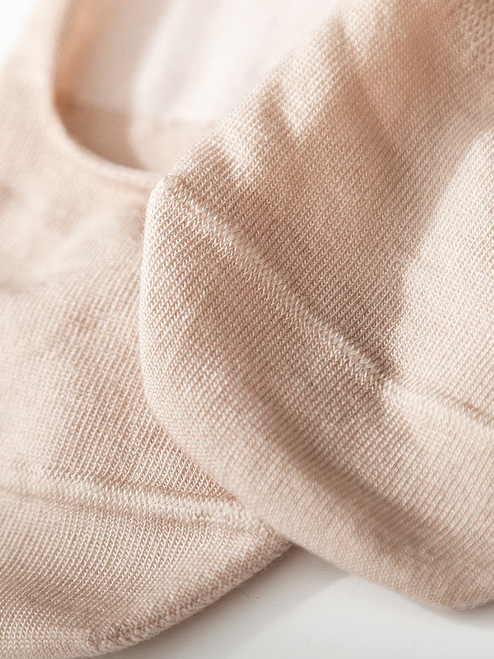 Silk Blend Liner Socks in Beige Nude