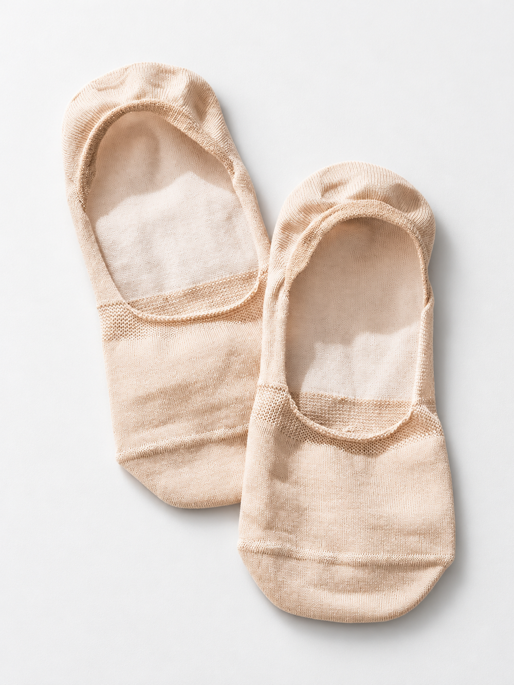 Silk Blend Liner Socks in Beige Nude