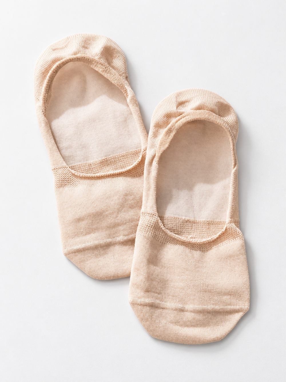 Silk Blend Liner Socks in Beige Nude