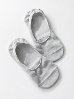 Silk Blend Liner Socks in Light Gray