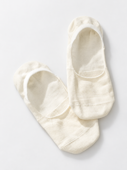 Silk Blend Liner Socks in Off White