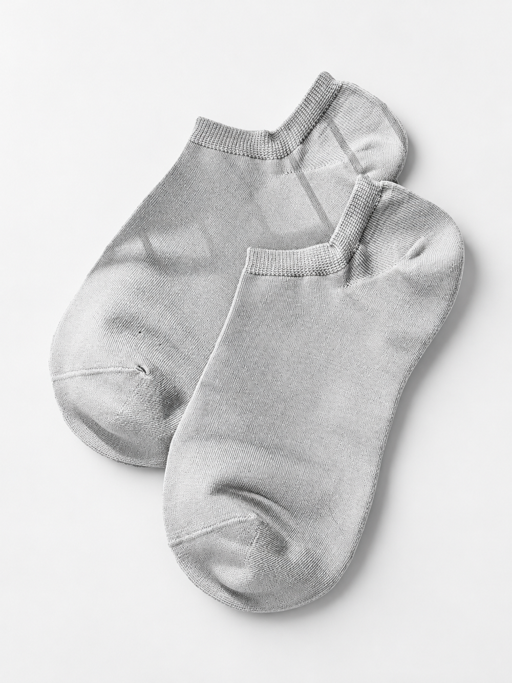 Silk Blend Low Cut Socks in Light Gray