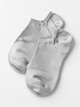 Silk Blend Low Cut Socks in Light Gray