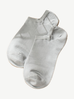 Silk Blend Low Cut Socks in Light Gray