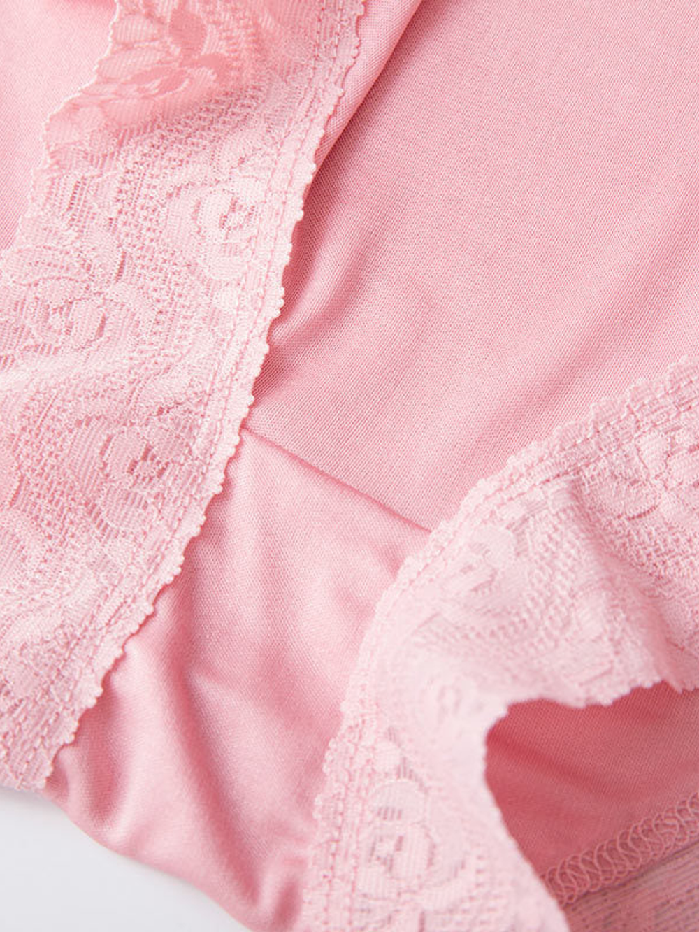 Silk Knit Briefs with Lace Waistband in Dusty Rose
