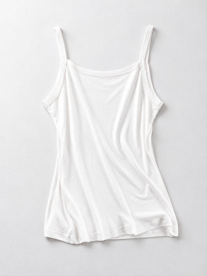 Silk Knit Layering Camisole in White