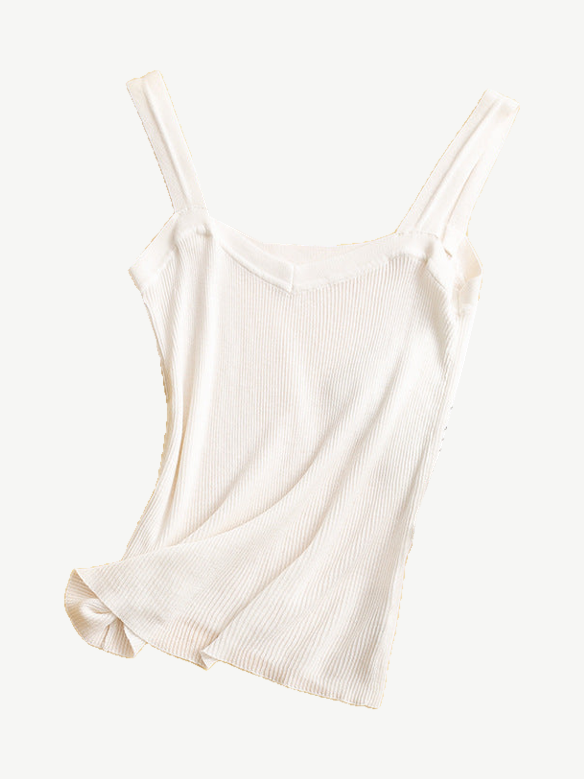 Spun Silk Cotton Knit Camisole in White