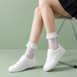 Womens Lace Ankle Socks Ruffle Frilly Dress Socks Sexy Mesh Lace Trim Lolita Sock Lacy Ruffled Bootie Sock for Woman lifestyle product image 2
