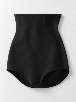 Extra High Rise Stretch Briefs with Silk Blend Gusset in Black