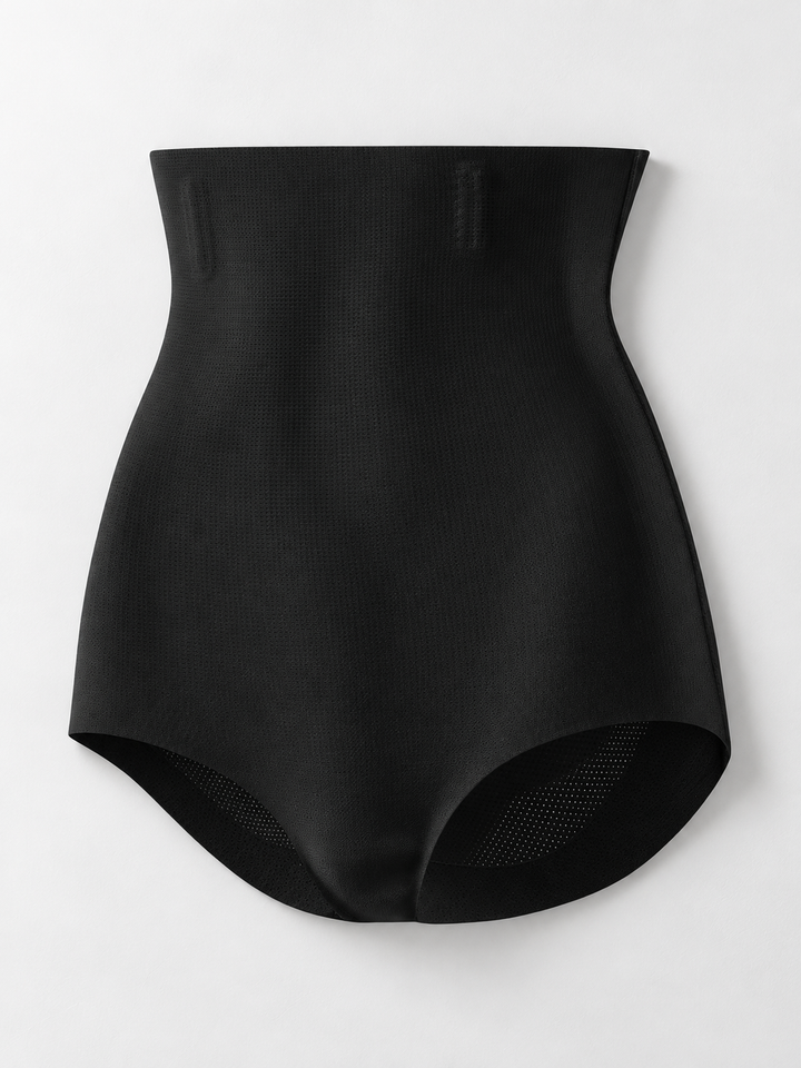 Extra High Rise Stretch Briefs with Silk Blend Gusset in Black