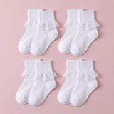 Girls Frilly Lace Ruffle Dress Socks