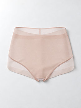 High Rise Smooth Briefs with Silk Gusset in Lotus Pink