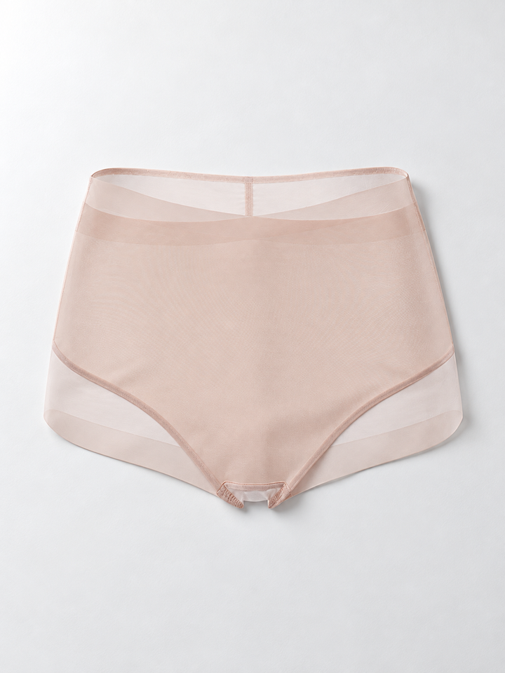 High Rise Smooth Briefs with Silk Gusset in Lotus Pink