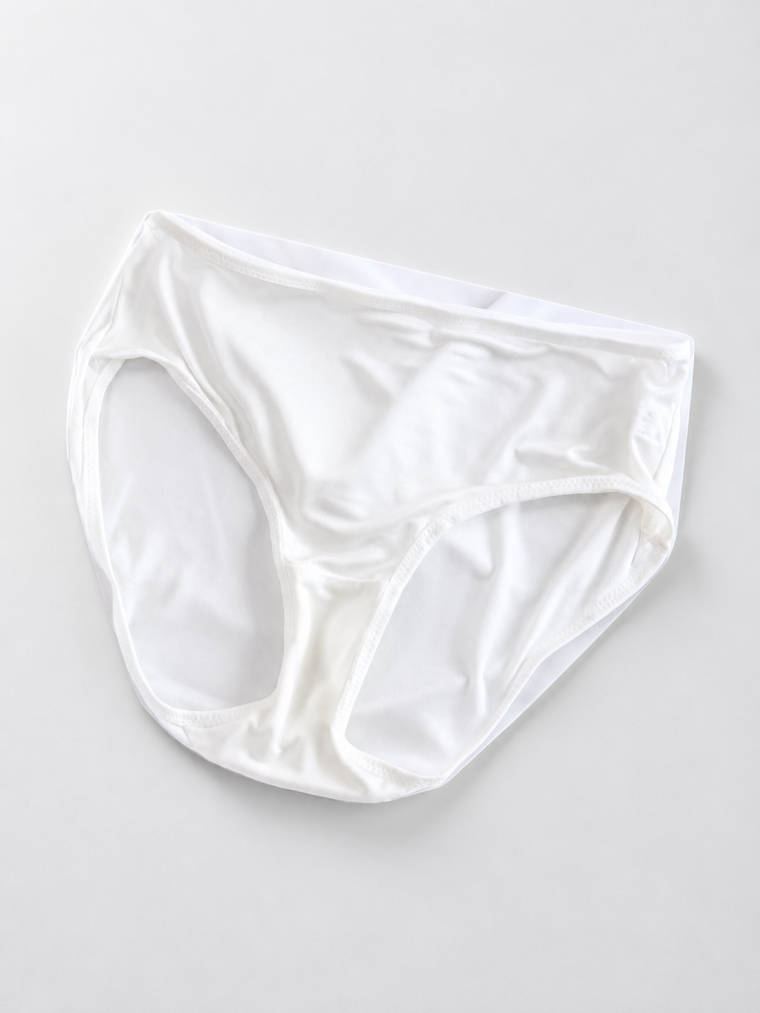 Mid Rise Silk Knit Briefs in White