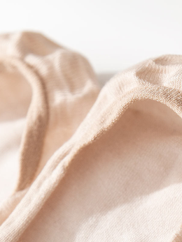 Silk Blend Liner Socks in Beige Nude