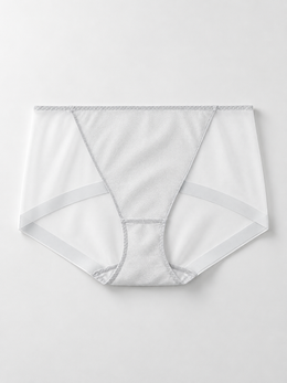Smooth Stretch Briefs with Silk Lining in White