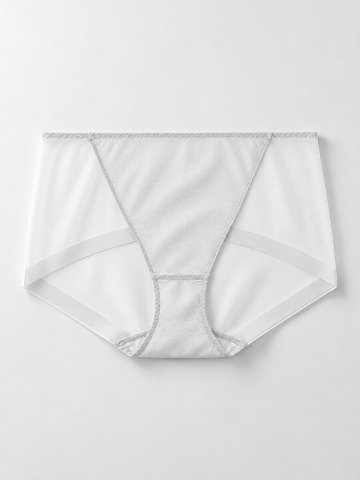 Smooth Stretch Briefs with Silk Lining in White
