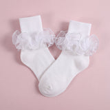 Women's Fluffy 4-Layer Ruffle Socks